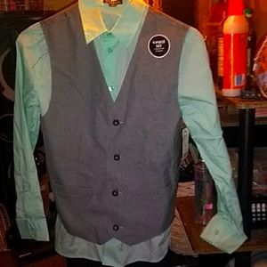 Size 14 teal light blue green suit set for boys